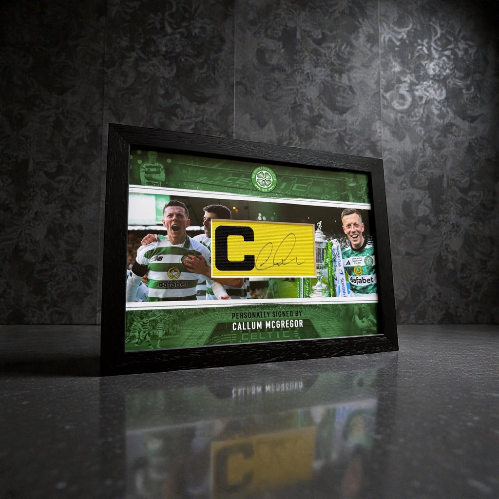 Callum McGregor Signed Captains armband CELTIC *RARE* Framed *COA & PROOF*