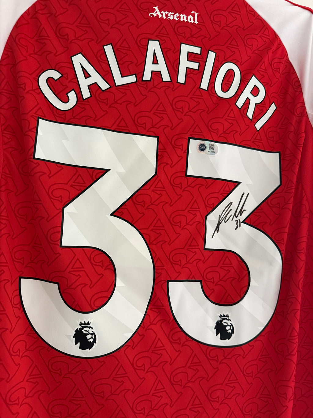 Riccardo Calafiori Arsenal Signed Shirt *ACG AUTHENTICATION* COA Saka Odegaard