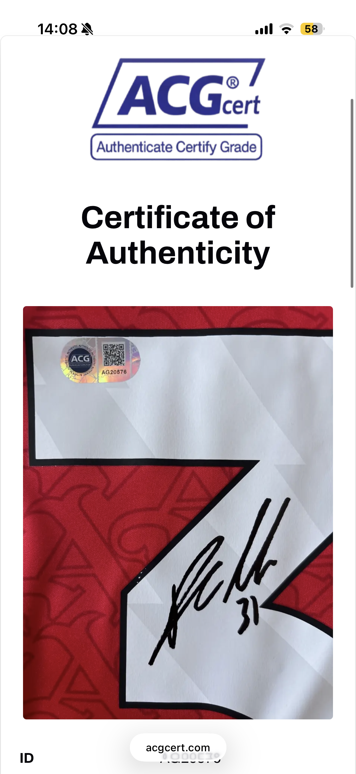 Riccardo Calafiori Arsenal Signed Shirt *ACG AUTHENTICATION* COA Saka Odegaard