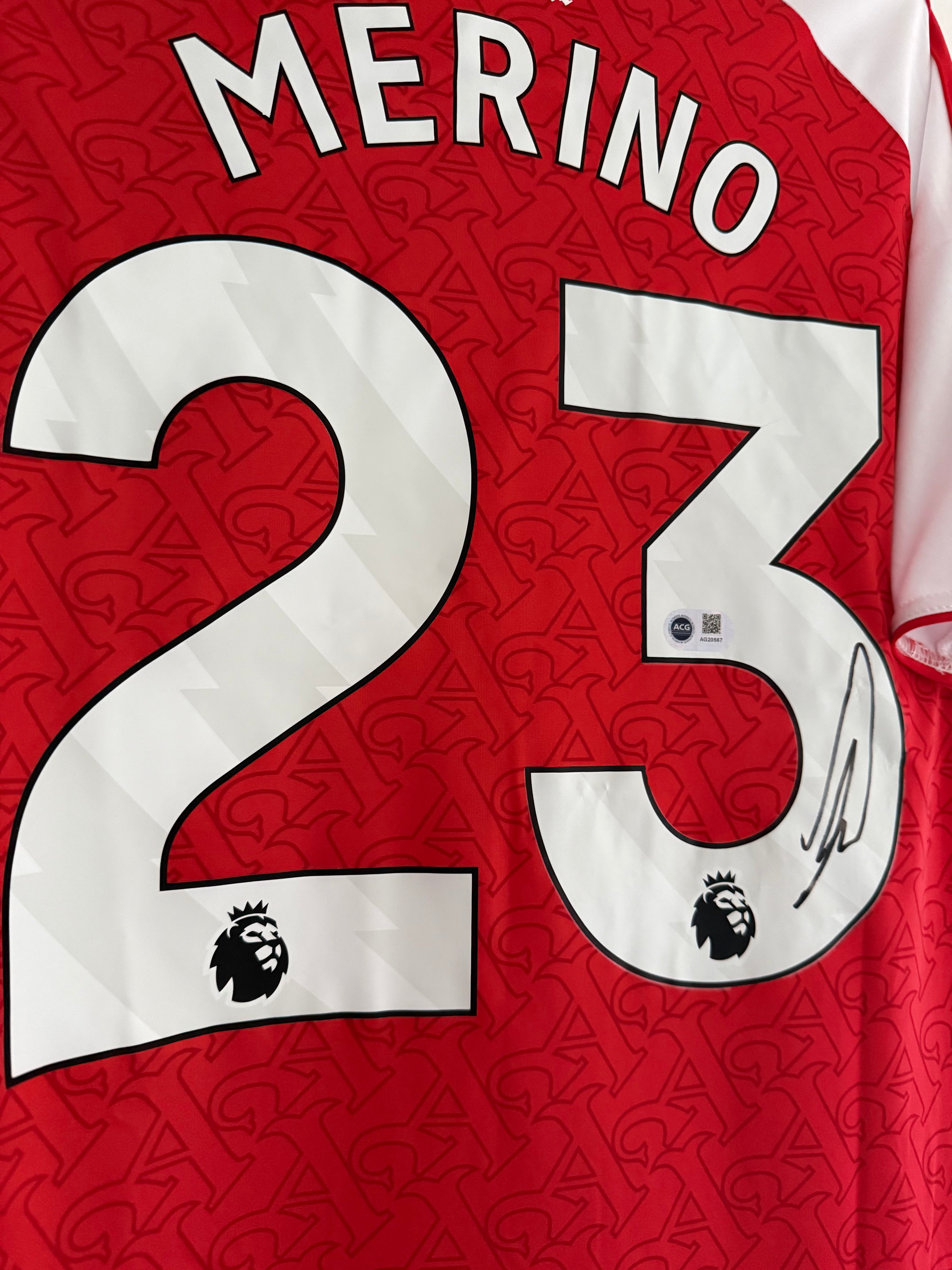 Mikel Merino Arsenal Signed Shirt 25/26 Home *COA* Proof & ACG authentication