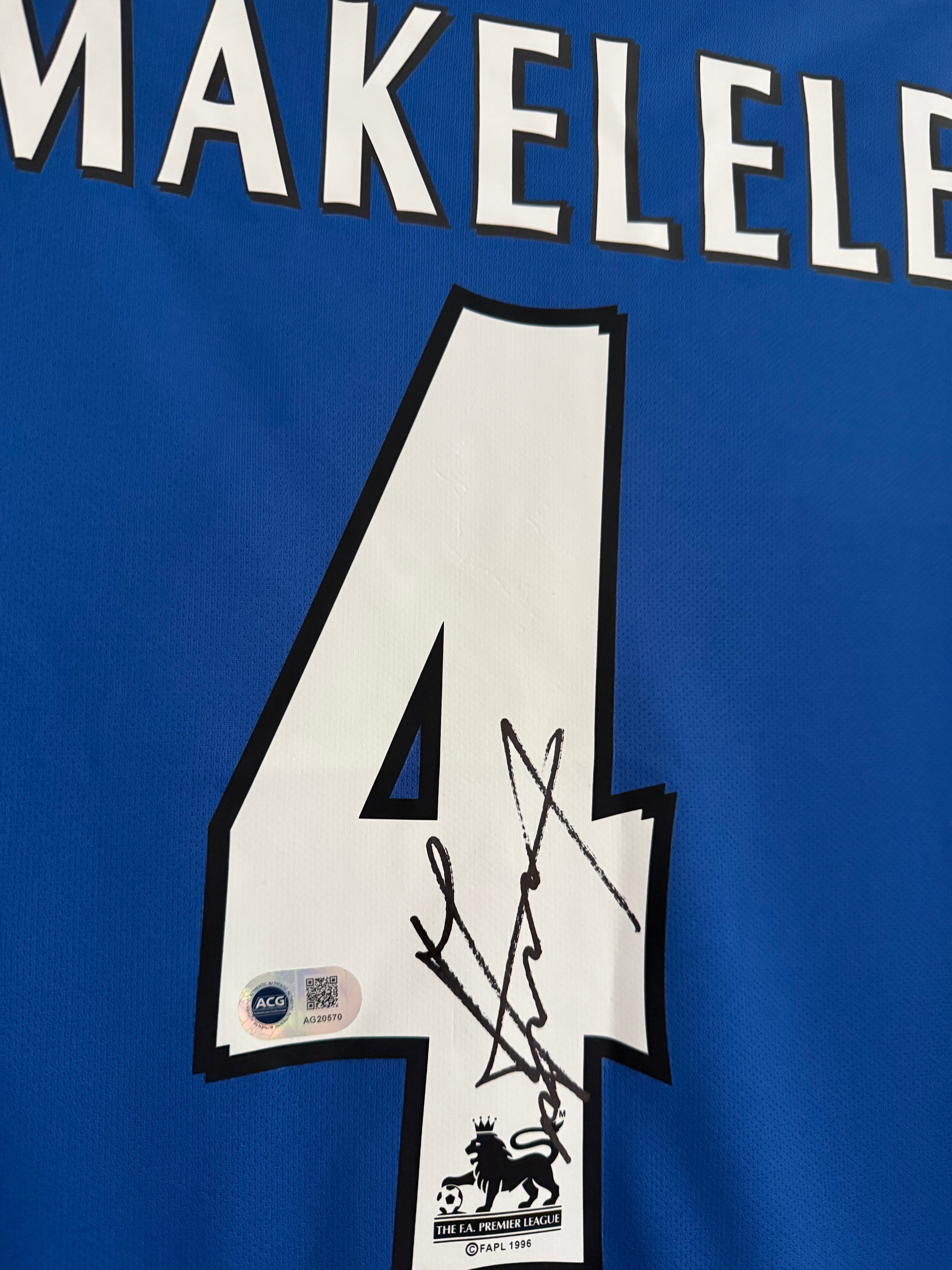 Claude Makelele Chelsea Signed Shirt 05/06 Home *RARE* PROOF ACG Authenticated