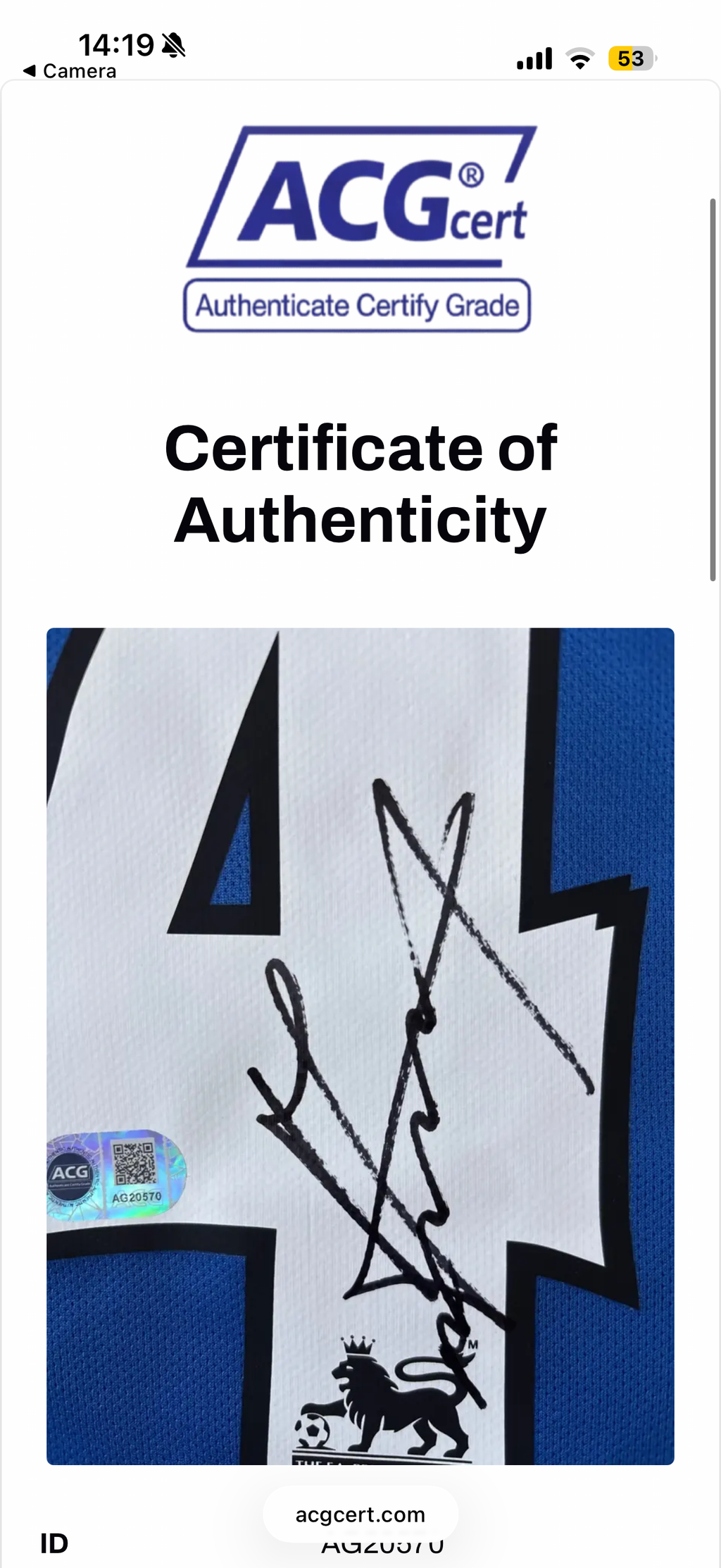 Claude Makelele Chelsea Signed Shirt 05/06 Home *RARE* PROOF ACG Authenticated