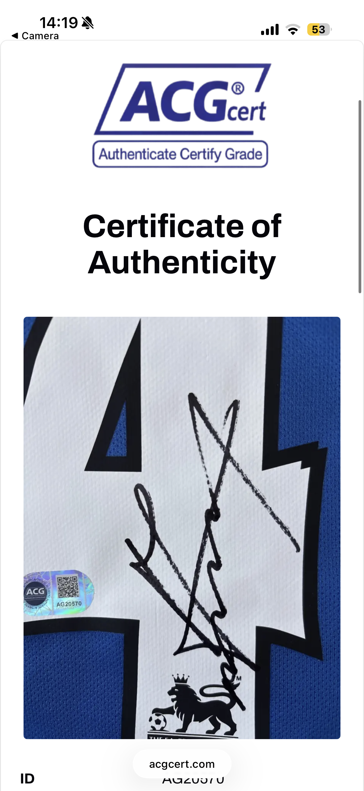 Claude Makelele Chelsea Signed Shirt 05/06 Home *RARE* PROOF ACG Authenticated