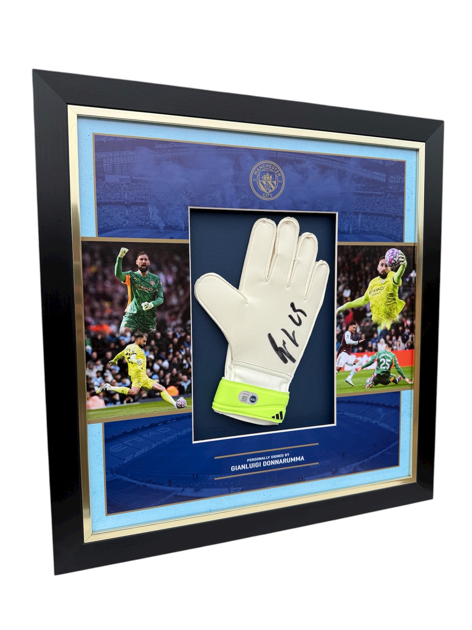 Gianluigi Donnarumma Manchester City Signed Glove Framed *RARE* PROOF & COA ACG