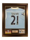 David Silva Manchester City Signed Shirt Framed *RARE* 11/12 Home Shirt