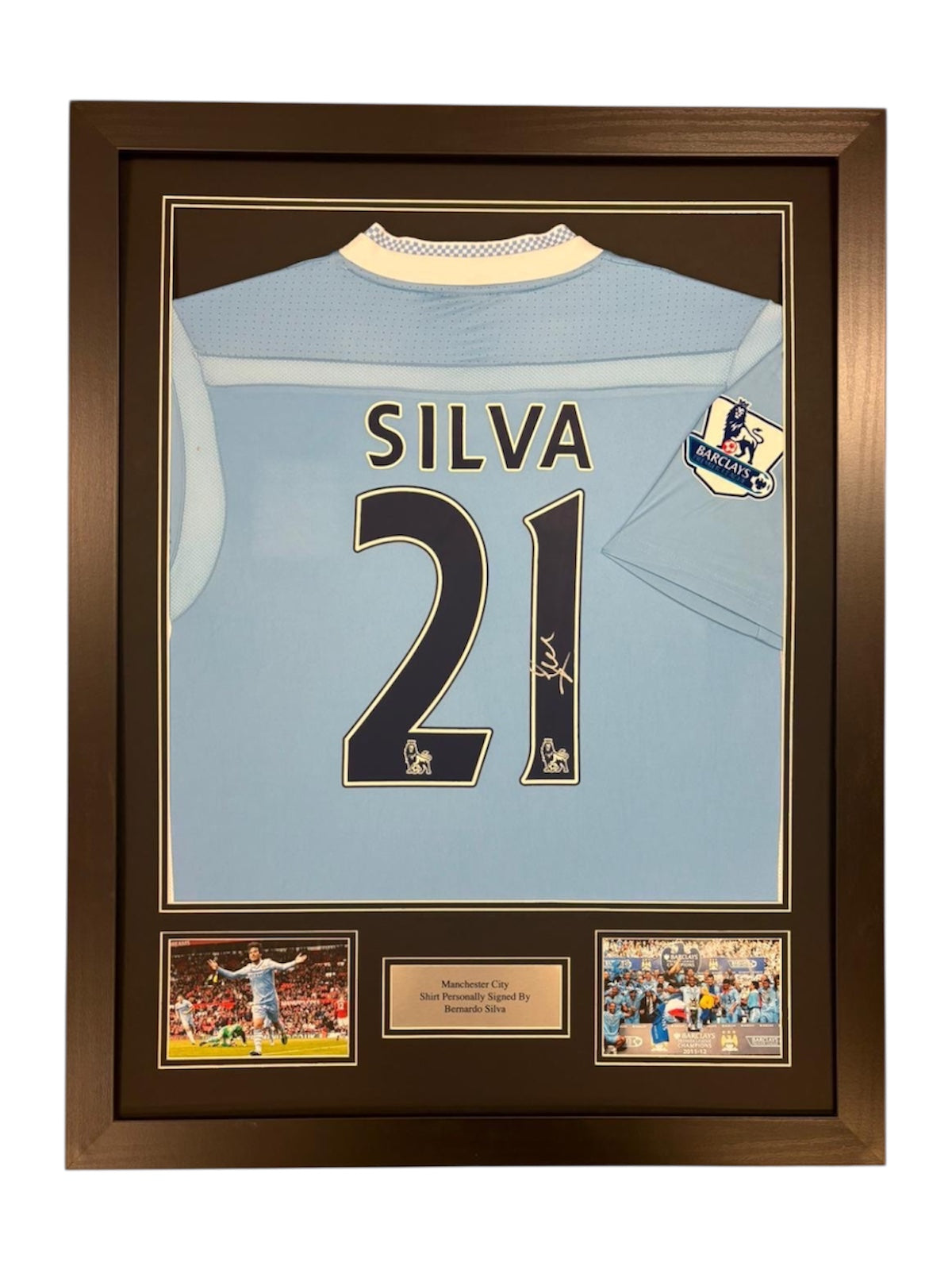 David Silva Manchester City Signed Shirt Framed *RARE* 11/12 Home Shirt