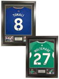 PAIR Tonali & Woltemade Newcastle United Signed Shirts Framed VIDEO PROOF & COA