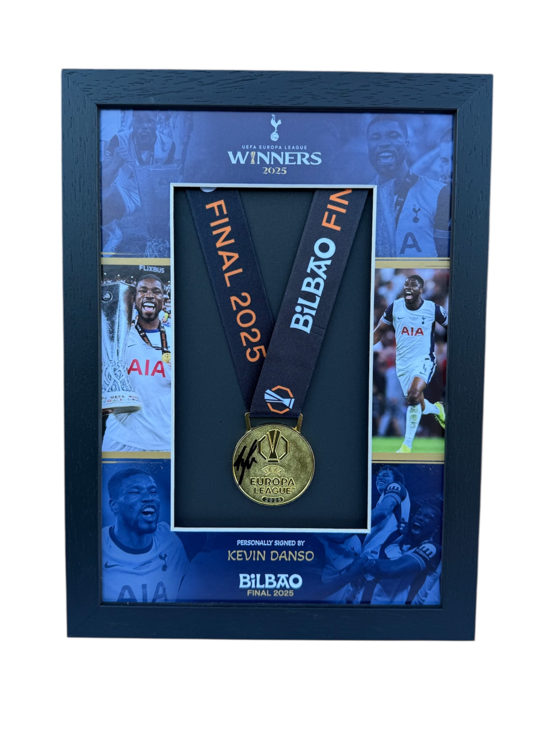 Kevin Danso Tottenham Hotspur Signed Europa League Medal Framed *PROOF* COA RARE