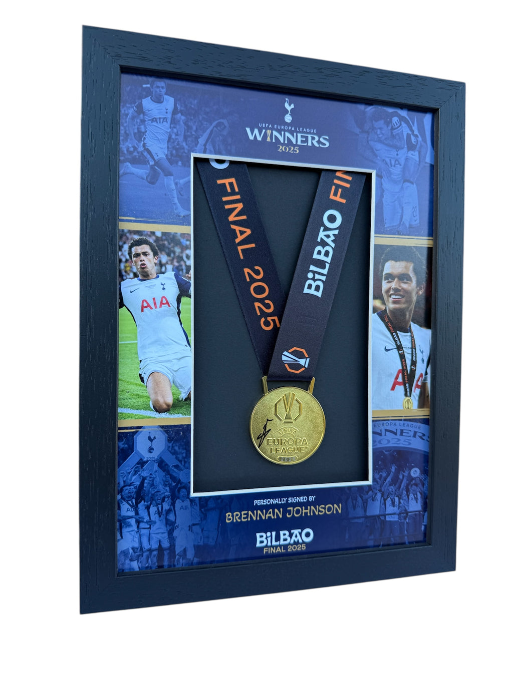 Brennan Johnson Tottenham Hotspur Signed Europa League Medal Framed *COA* RARE