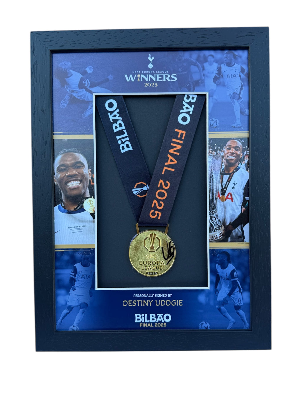 Destiny Udogie Tottenham Hotspur Signed Europa League Medal Framed *RARE* COA