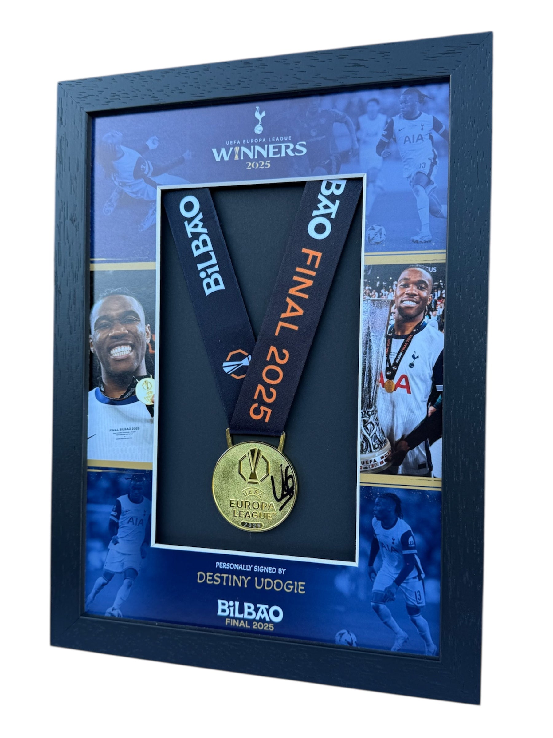 Destiny Udogie Tottenham Hotspur Signed Europa League Medal Framed *RARE* COA