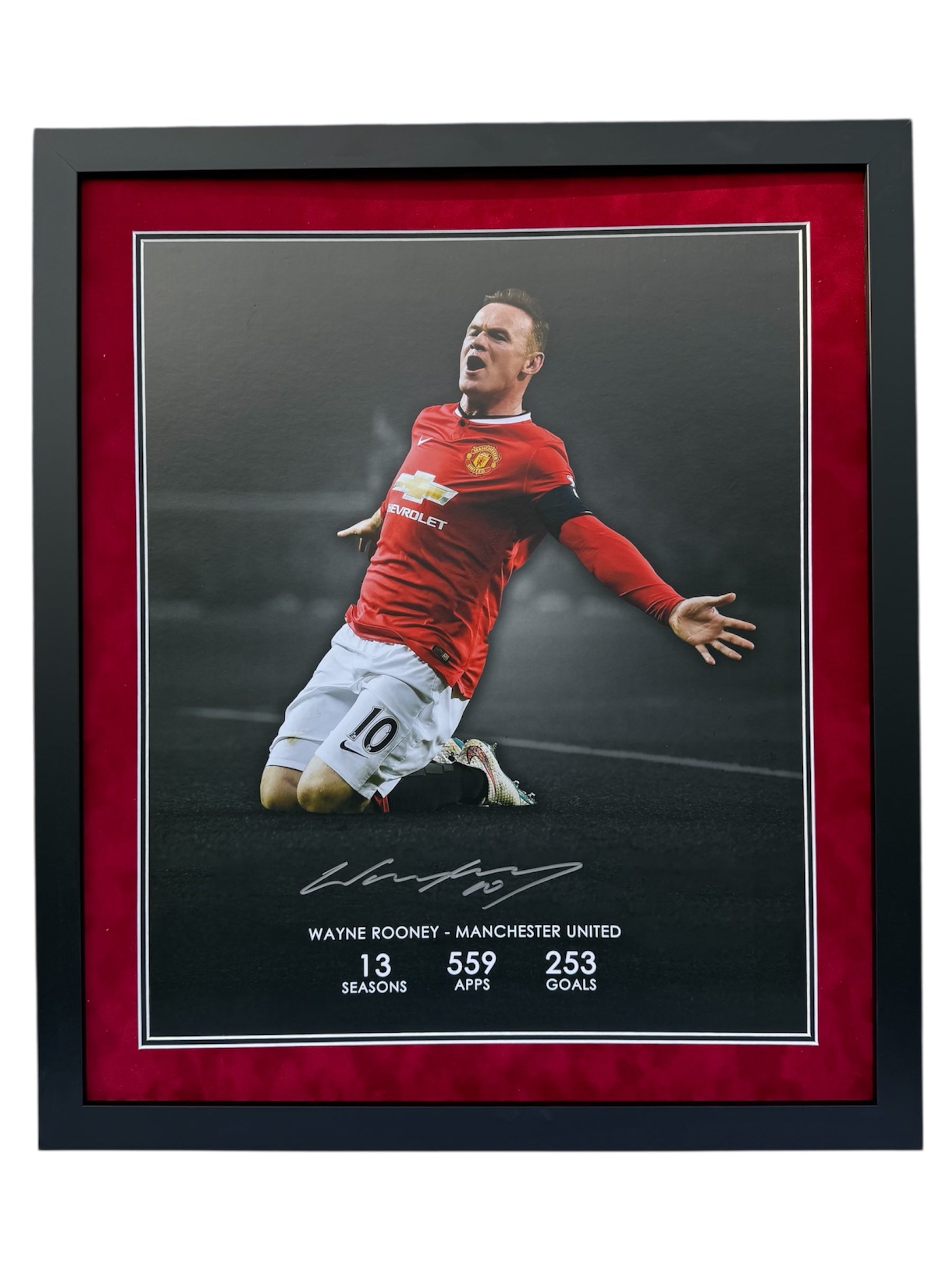 Wayne Rooney Signed Poster Framed *RARE* Proof & COA MUFC Ronaldo Beckham