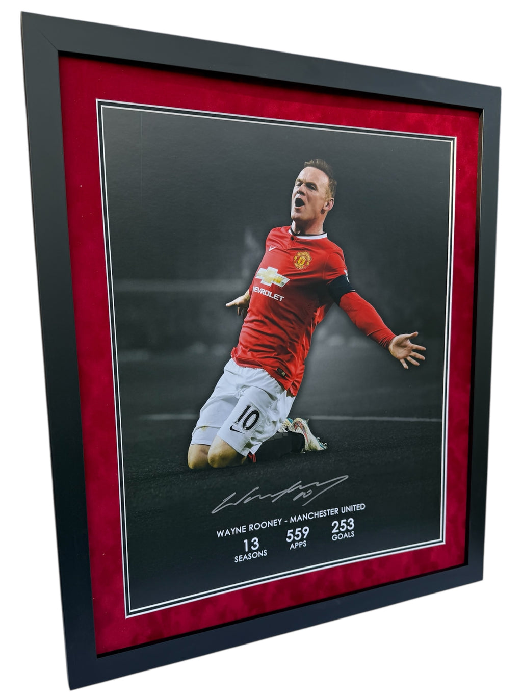 Wayne Rooney Signed Poster Framed *RARE* Proof & COA MUFC Ronaldo Beckham