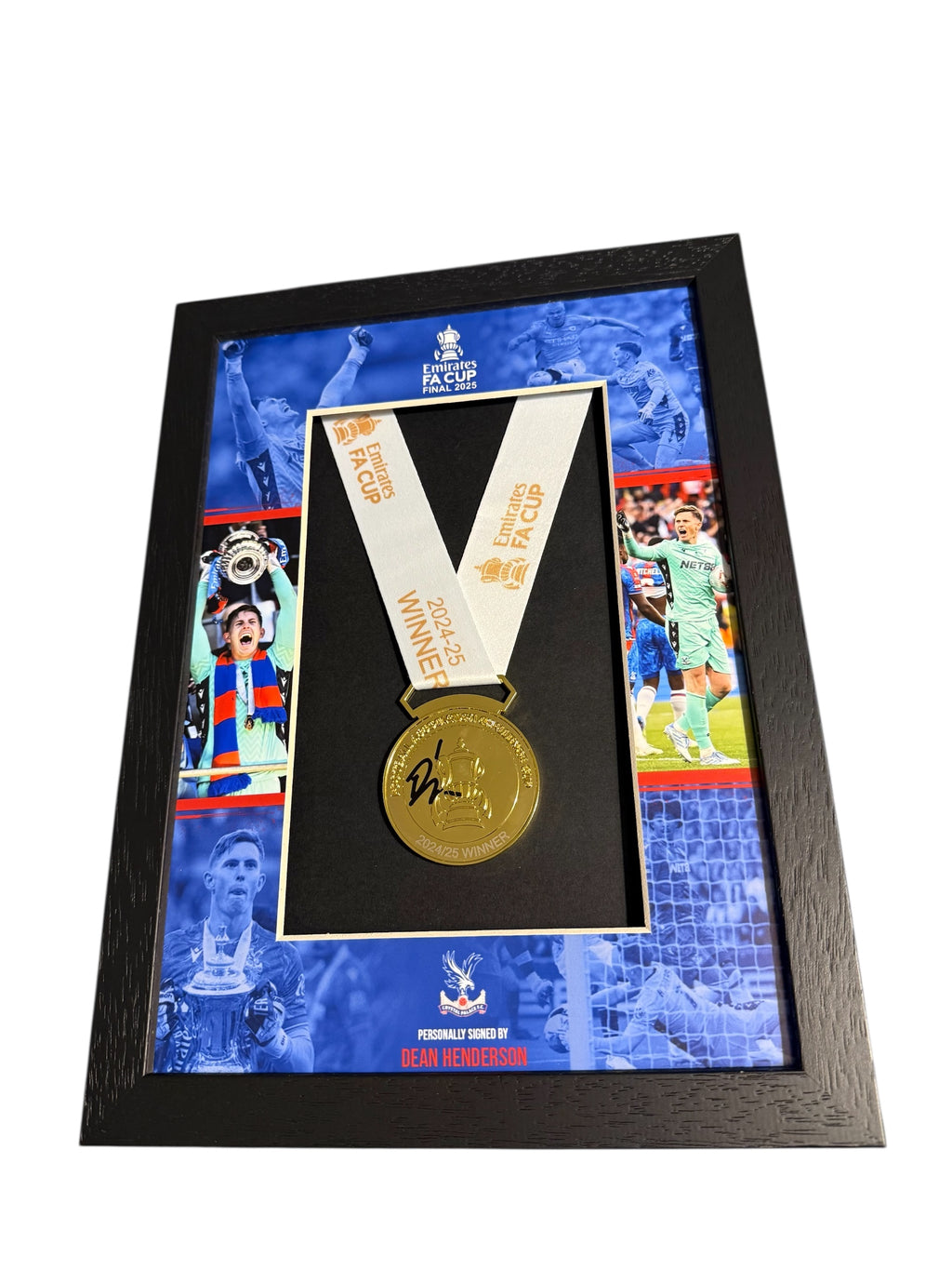 Dean Henderson Crystal Palace FA Cup Signed Medal Framed Display COA VIDEO PROOF