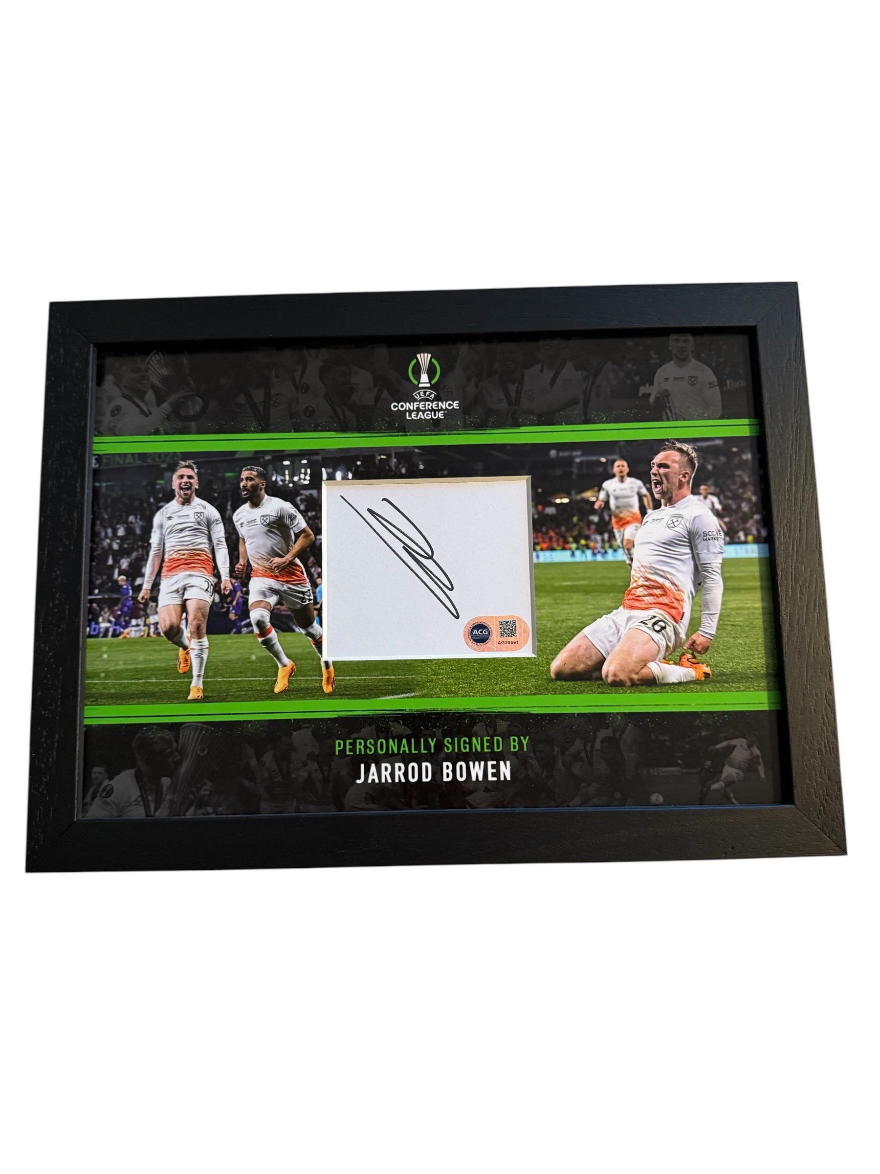 Jarrod Bowen West Ham Signed Display Conference League Winners *PROOF* ACG RARE