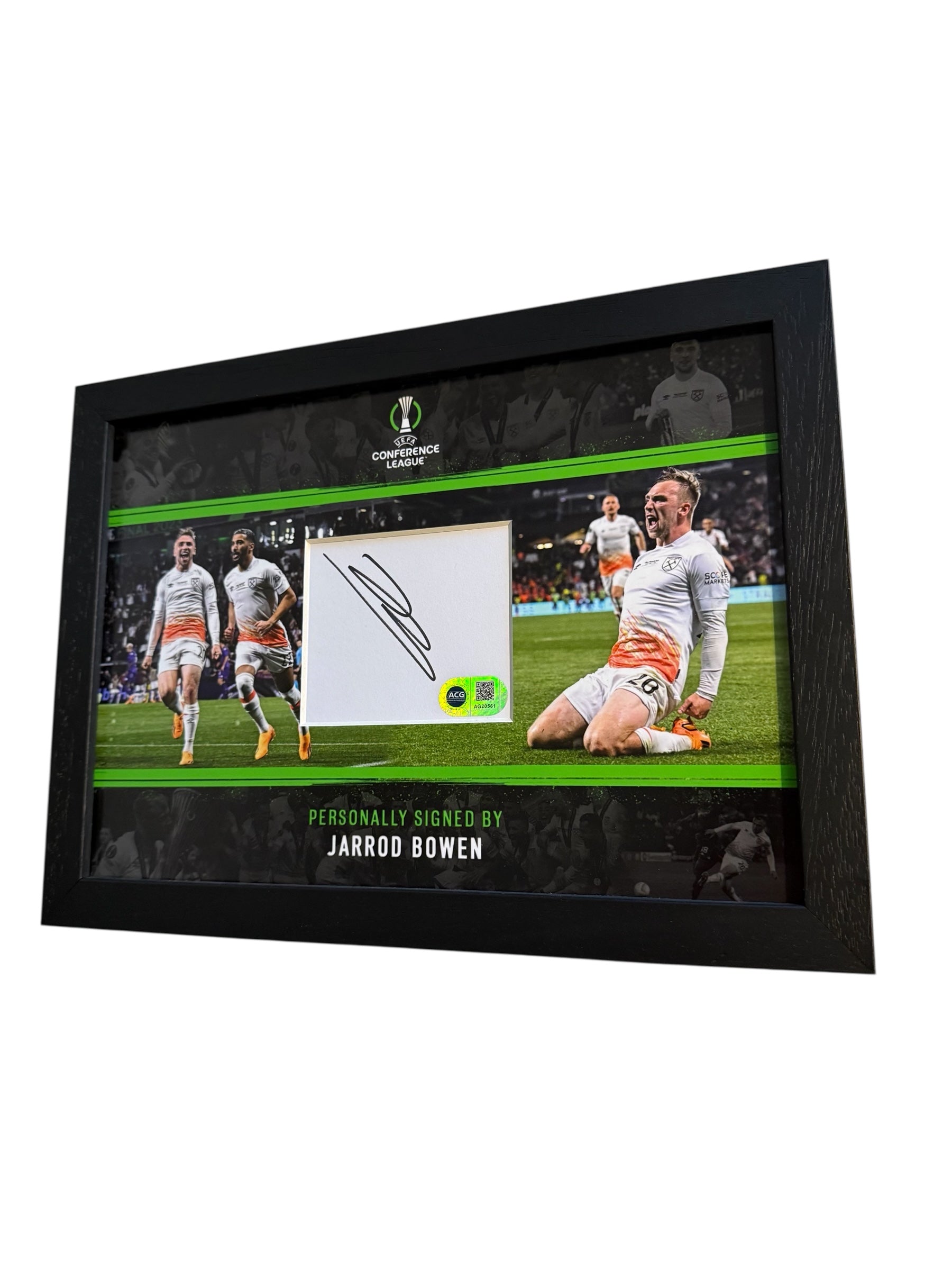 Jarrod Bowen West Ham Signed Display Conference League Winners *PROOF* ACG RARE