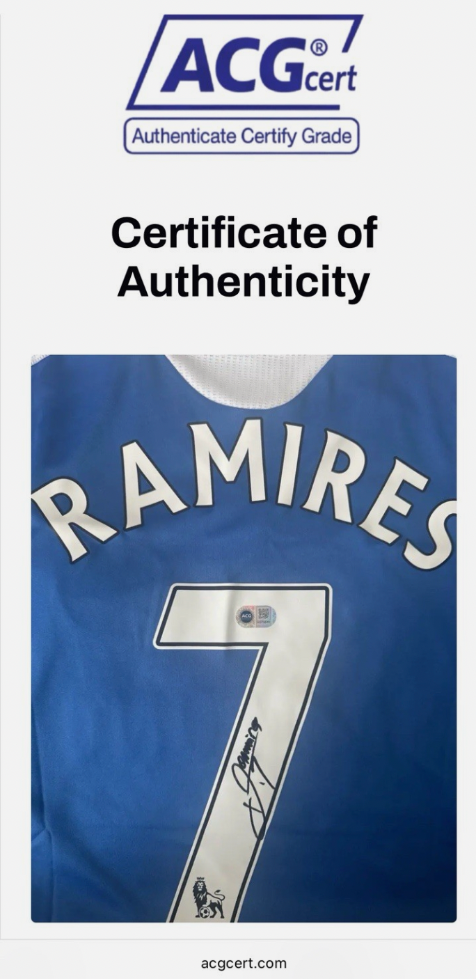 Ramires Chelsea Signed Shirt *RARE* PROOF & ACG AUTHENTICATED