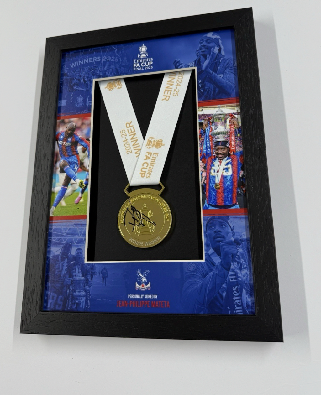 Jean Philippe Mateta Crystal Palace Signed Medal Framed *RARE PROOF & COA FA CUP