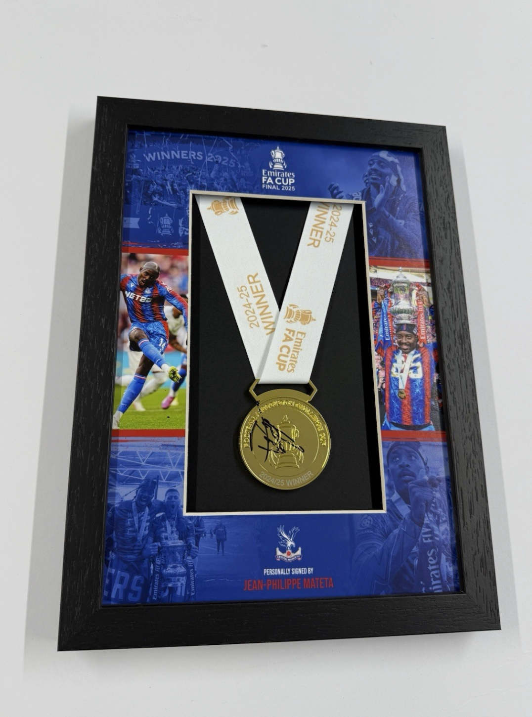 Jean Philippe Mateta Crystal Palace Signed Medal Framed *RARE PROOF & COA FA CUP