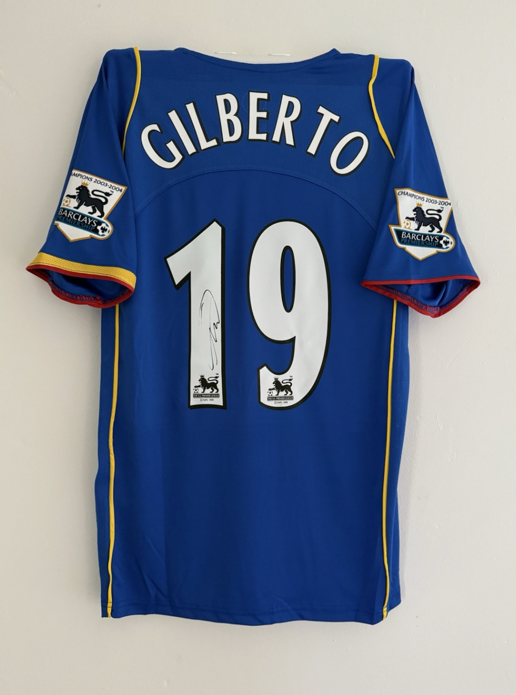 Gilberto Silva Arsenal Signed Shirt *RARE* 04/05 Away VIDEO PROOF & COA