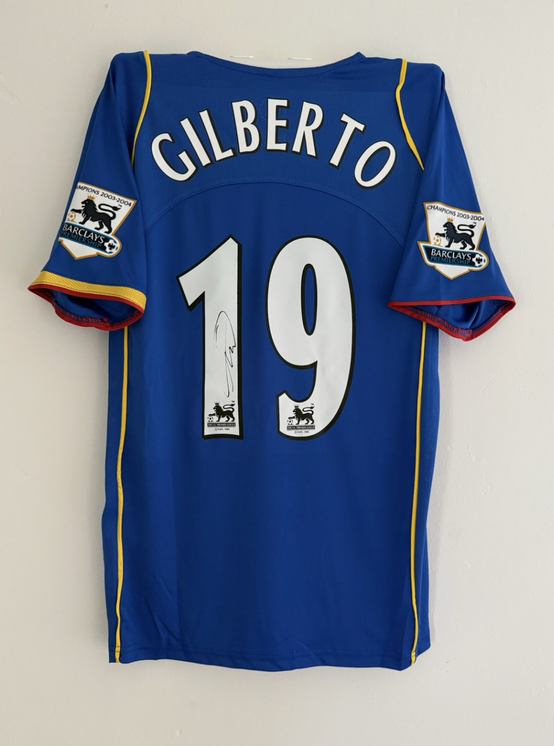 Gilberto Silva Arsenal Signed Shirt *RARE* 04/05 Away VIDEO PROOF & COA