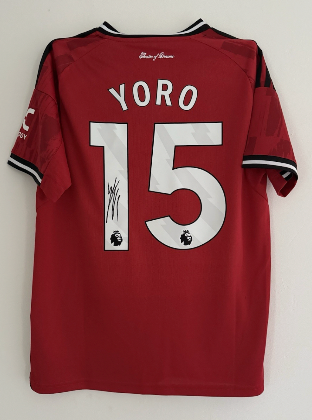 Leny Yoro Manchester United Signed Shirt *EXACT VIDEO PROOF & COA*