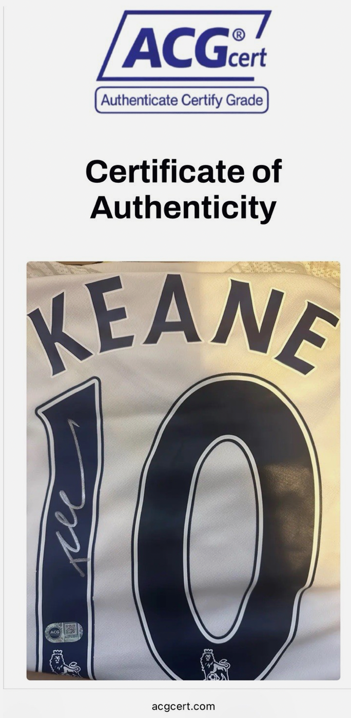 Robbie Keane Tottenham Hotspur Signed Shirt 09/10 *RARE* PROOF & ACG AUTHENTIC