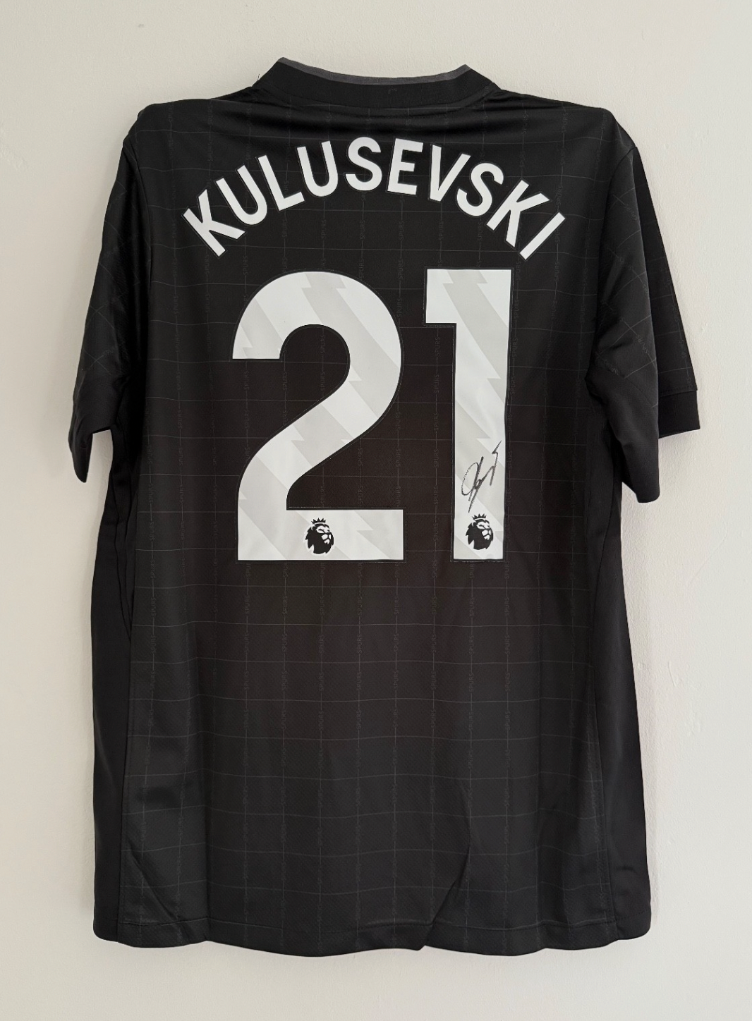 Dejan Kulusevski Tottenham Hotspur Signed Shirt *EXACT VIDEO PROOF OF SIGNING*