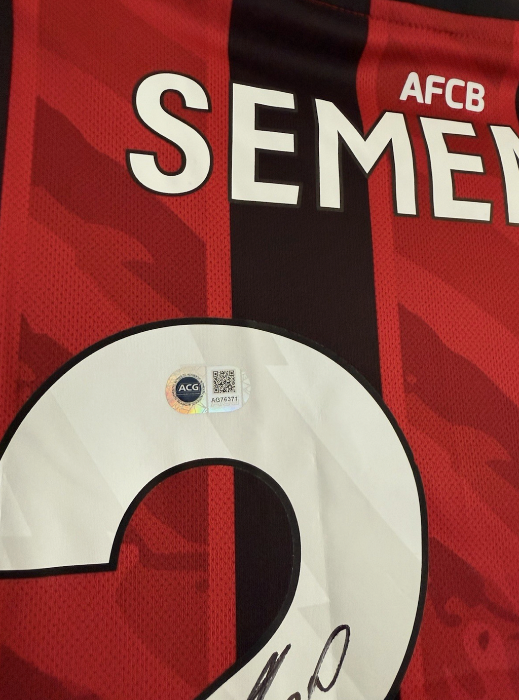 Antoine Semenyo Bournemouth Signed Shirt 25/26 Home ACG AUTHENTICATED RARE PROOF