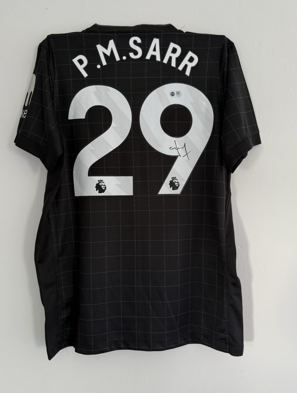 Pape Matar Sarr Tottenham Hotspur Signed Shirt 25/26 Away PROOF & ACG CERT *RARE
