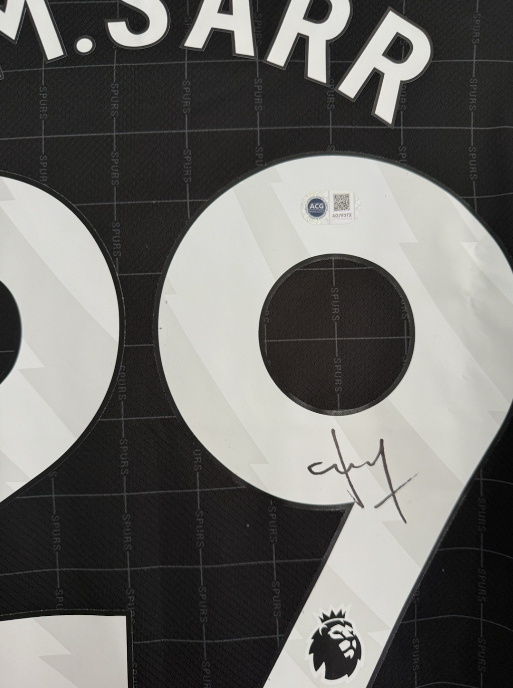 Pape Matar Sarr Tottenham Hotspur Signed Shirt 25/26 Away PROOF & ACG CERT *RARE
