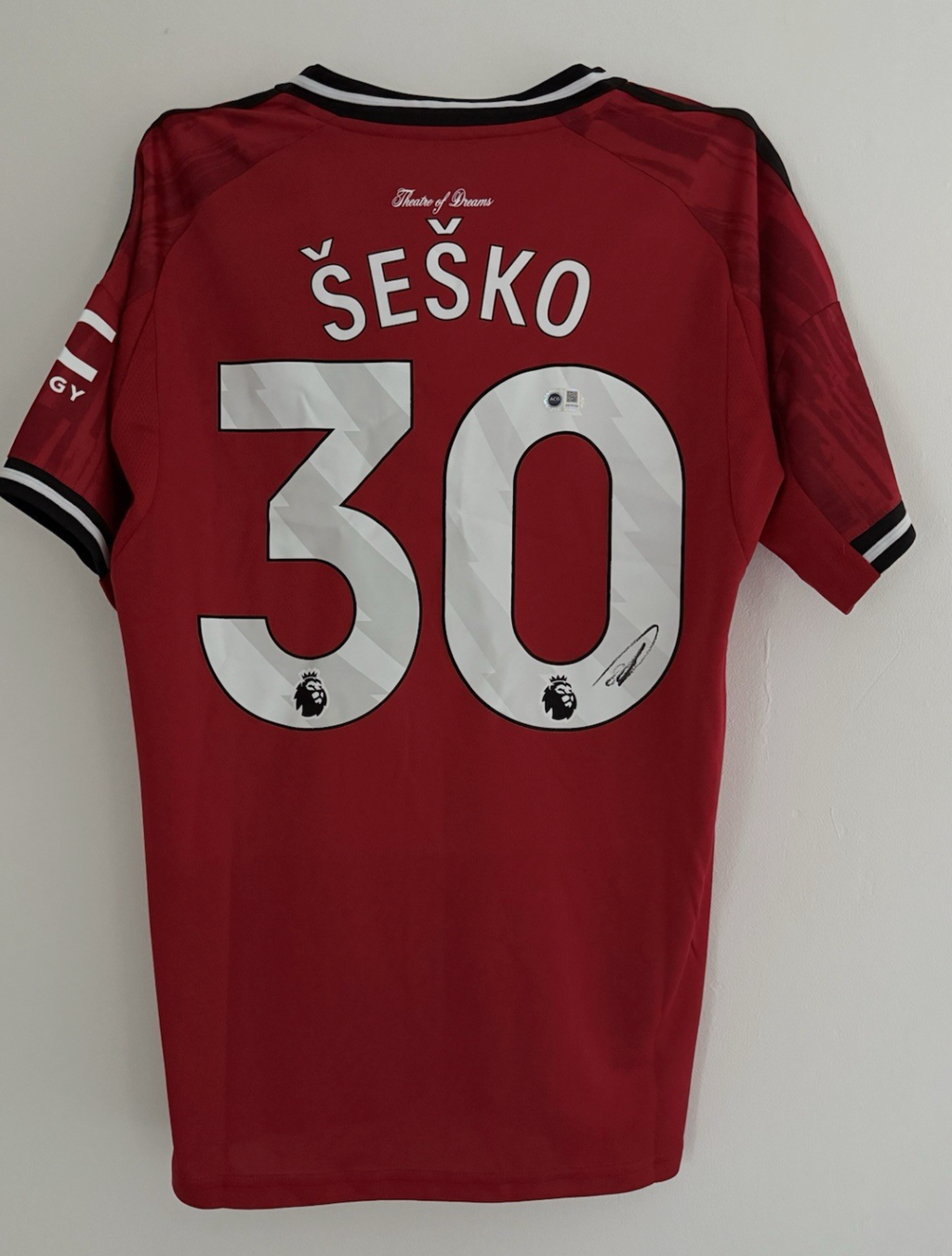 Benjamin Sesko Manchester United Signed Shirt *PROOF*COA ACG CERT AUTHENTICATION
