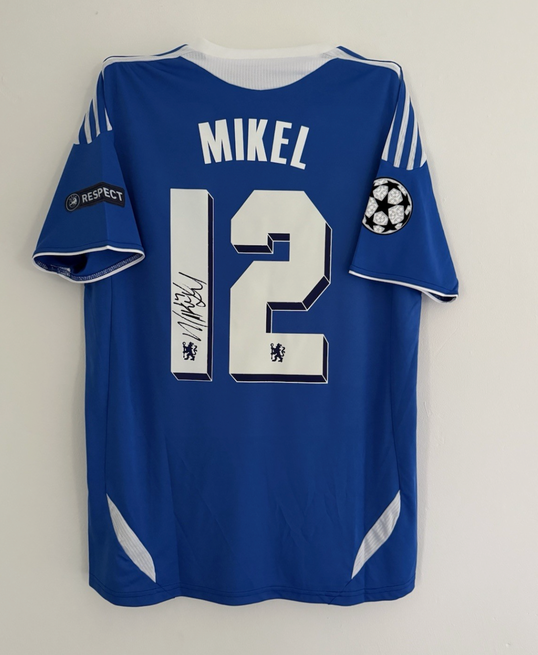 John Obi Mikel Chelsea 2012 Signed Shirt Champions League Proof & COA