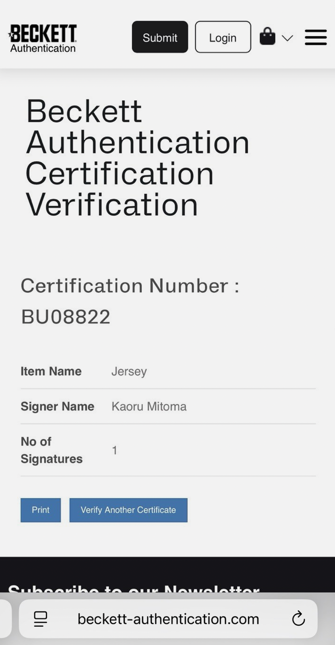 Kaoru Mitoma Brighton Signed Shirt *BECKETT AUTHENTICATION* PROOF & COA **RARE**