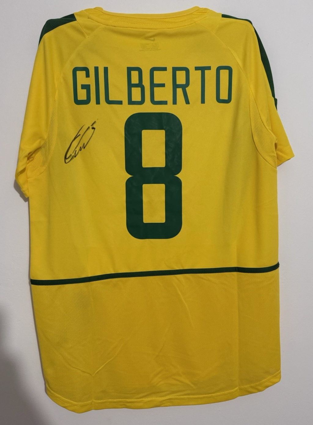 Gilberto Silva Brazil Signed Shirt 2002 World Cup Winner EXACT VIDEO PROOF & COA