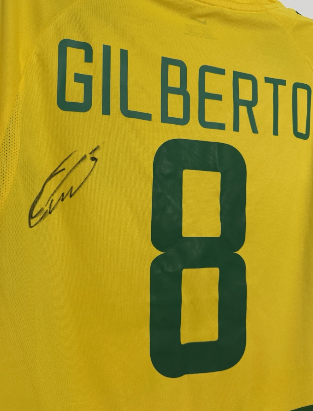Gilberto Silva Brazil Signed Shirt 2002 World Cup Winner EXACT VIDEO PROOF & COA