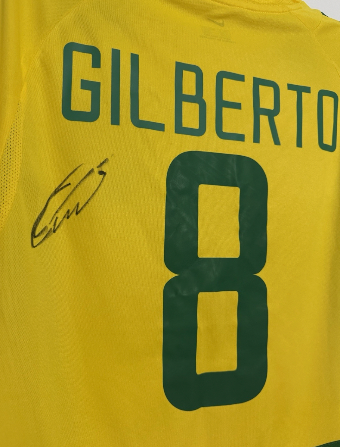 Gilberto Silva Brazil Signed Shirt 2002 World Cup Winner EXACT VIDEO PROOF & COA