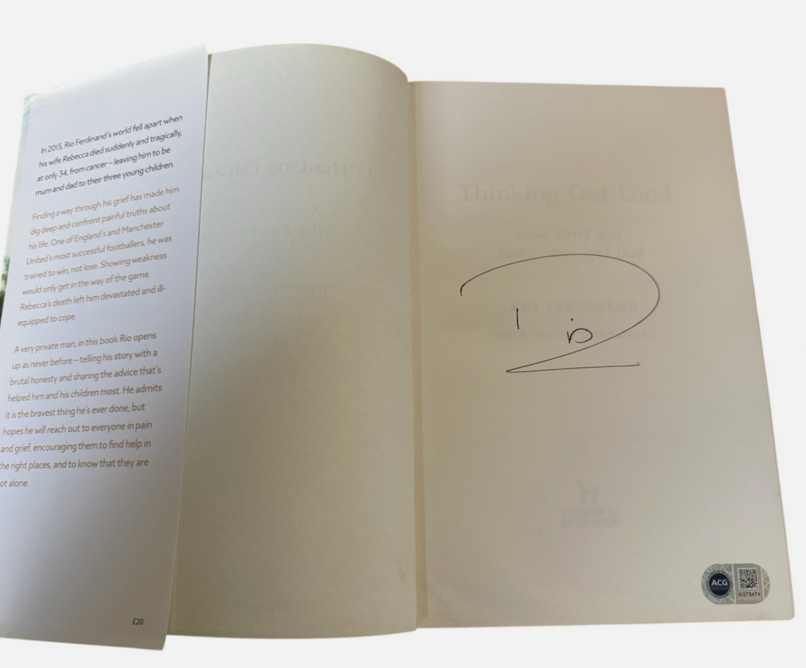 Rio Ferdinand Signed Book Manchester United Legend *COA & AUTHENTICATION*England