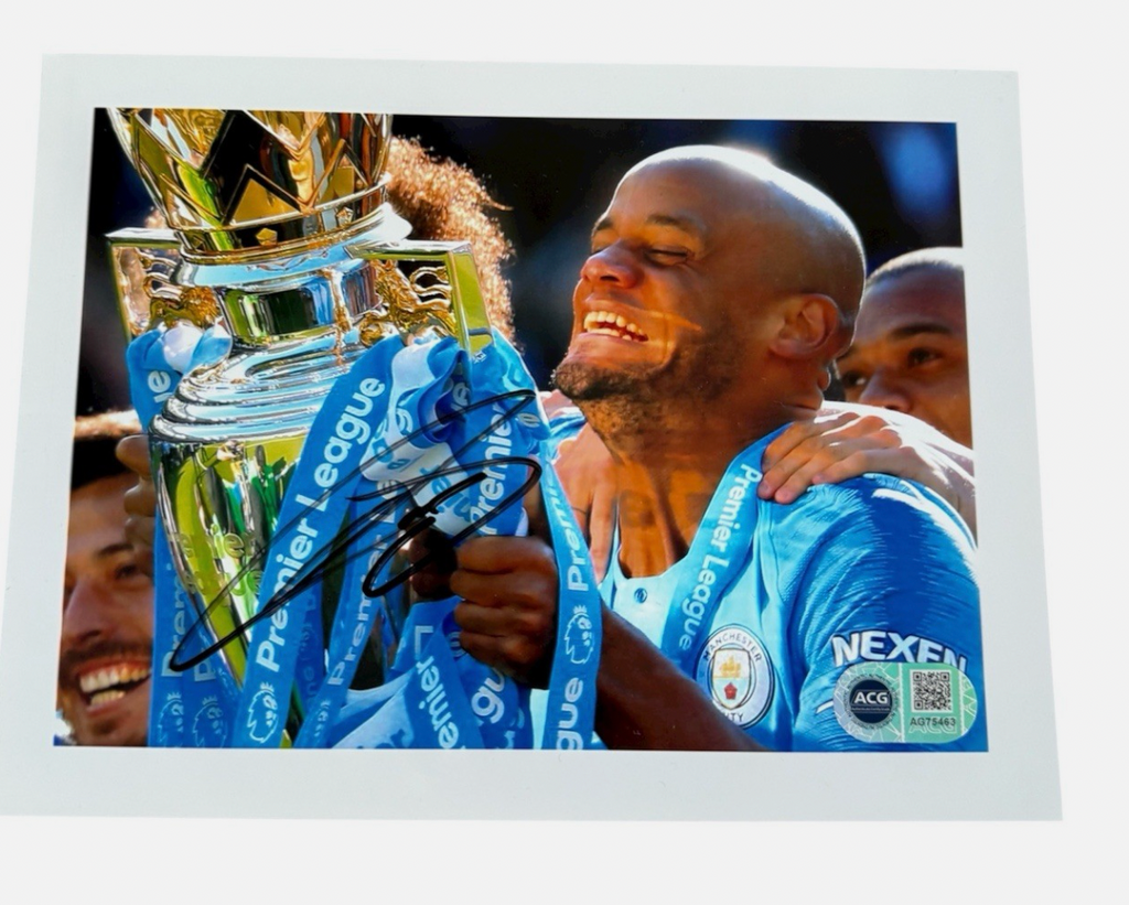 Vincent Kompany Manchester City Hand Signed Photo *PROOF & ACG AUTHENTICATED*