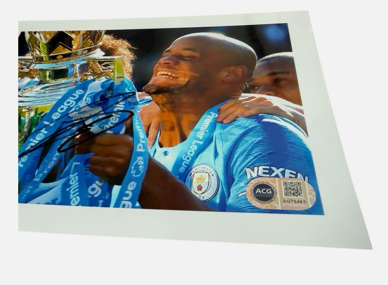 Vincent Kompany Manchester City Hand Signed Photo *PROOF & ACG AUTHENTICATED*