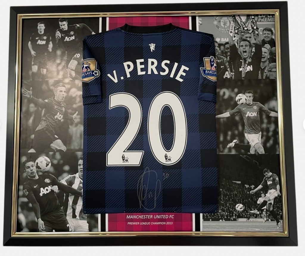 Robin Van Persie Manchester United Signed Shirt Framed *PROOF* MUFC 2013/14 Away