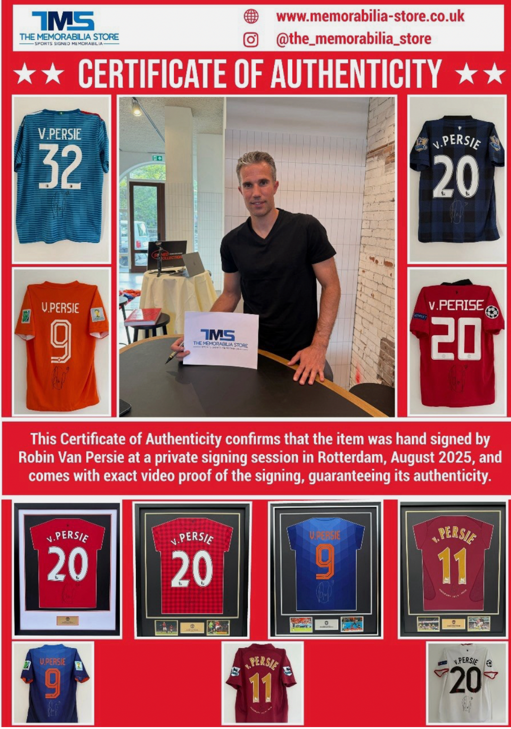Robin Van Persie Manchester United Signed Shirt Framed *PROOF* MUFC 2013/14 Away