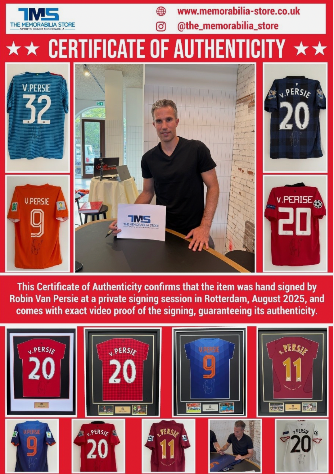 Robin van Persie Arsenal Signed Shirt *FRAMED* RARE PRIVATE SIGNING COA PROOF