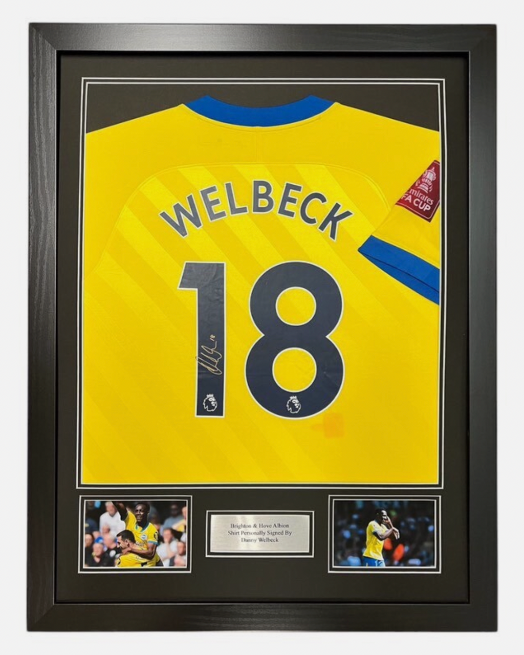 Danny Welbeck Brighton Signed Shirt Framed *PLAYER ISSUED* *RARE* CLUB COA