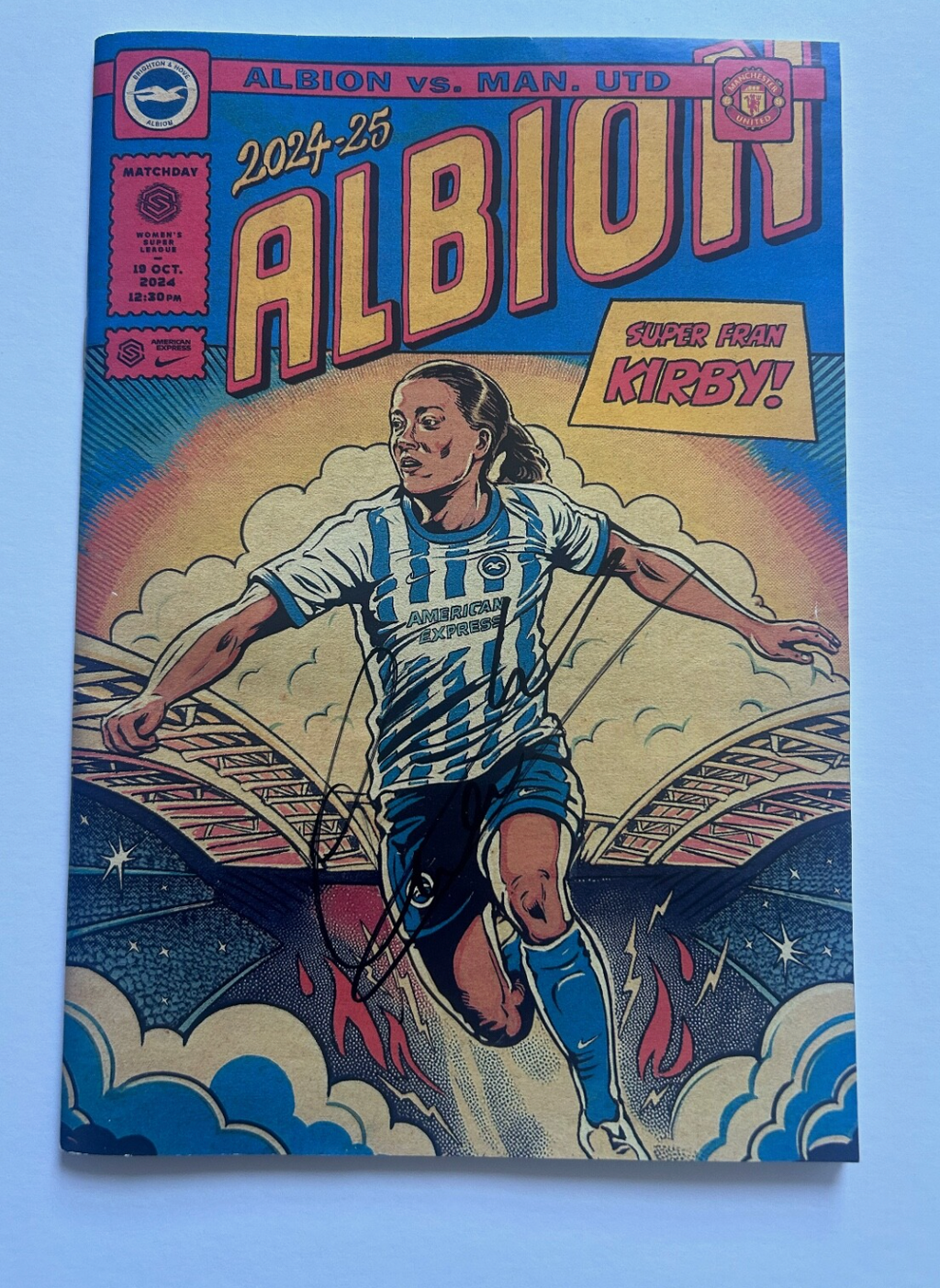 Fran Kirby Brighton hand signed programme *EXACT VIDEO PROOF INCLUDED*