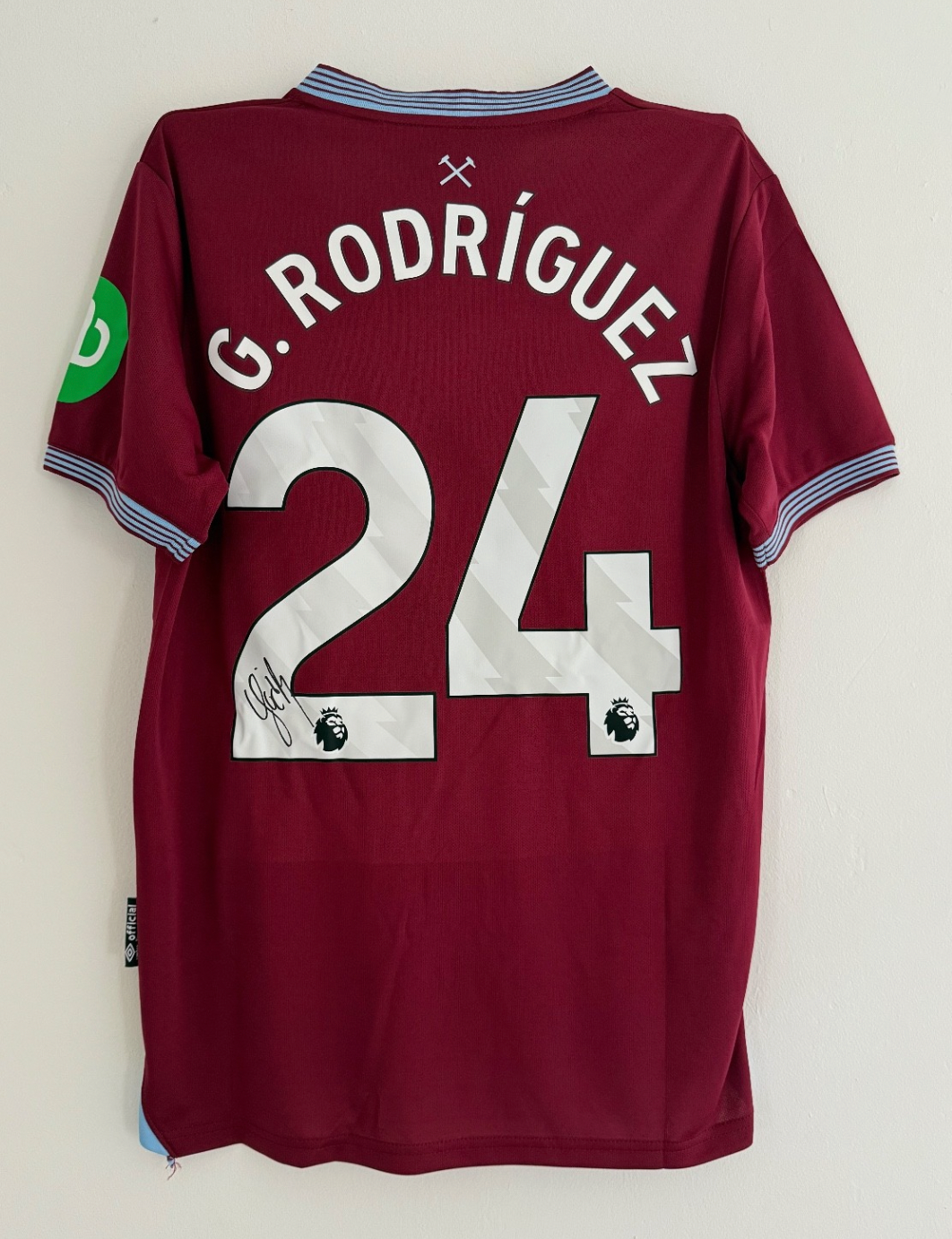 Gudio Rodriguez West Ham Signed Shirt *EXACT VIDEO PROOF* 25/26 Home Shirt COYI