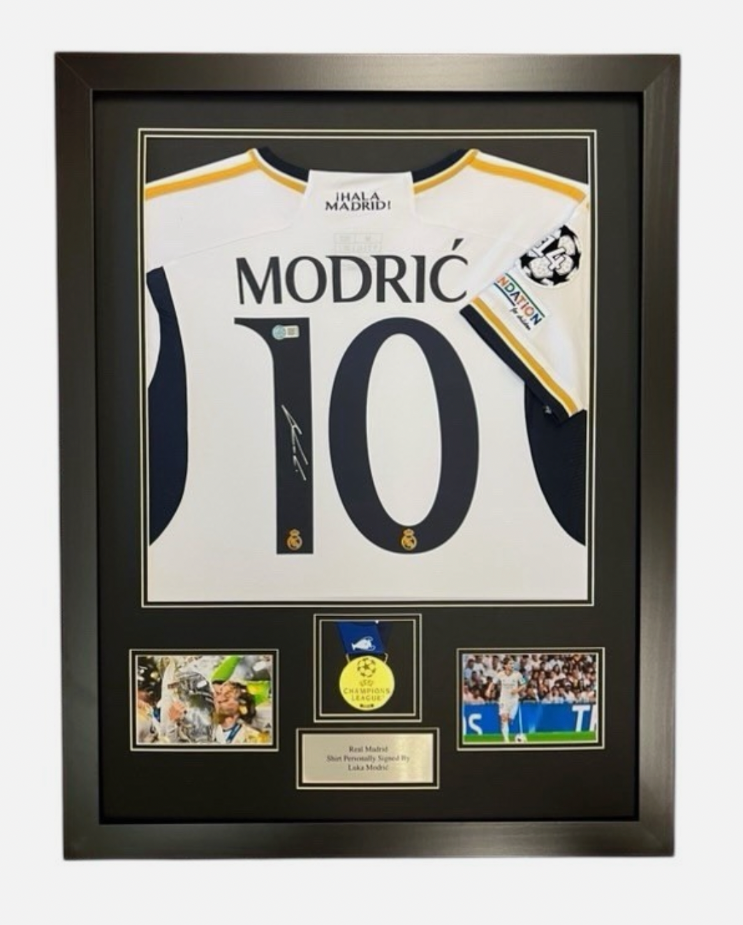 Luka Modric Real Madrid Signed Shirt FRAMED *CHAMPIONS LEAGUE MEDAL* RARE+PROOF