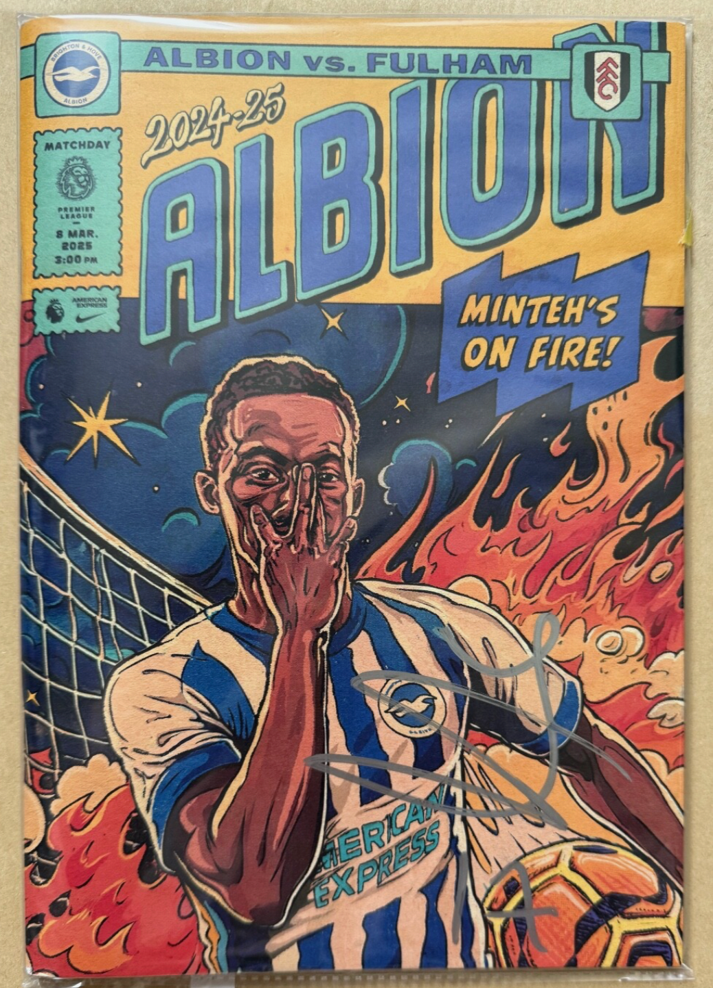 Yankuba Minteh Brighton Signed Macthday Programme *EXACT VIDEO PROOF*