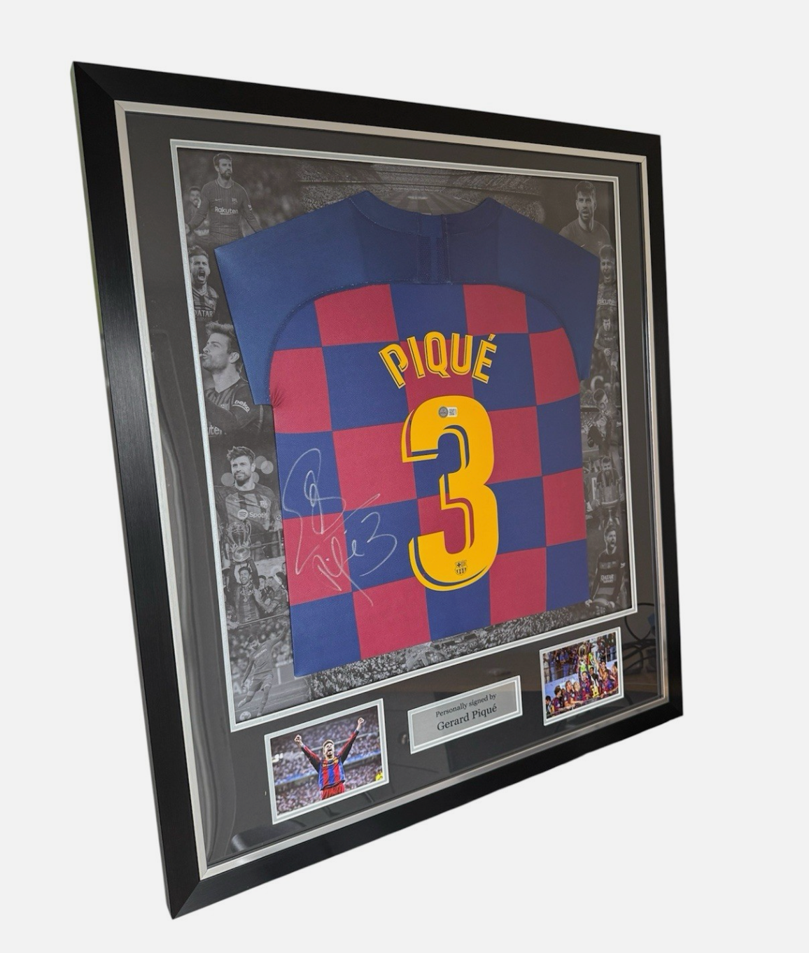 Gerard Pique Barcelona Signed Shirt FRAMED *RARE* EXACT VIDEO PROOF