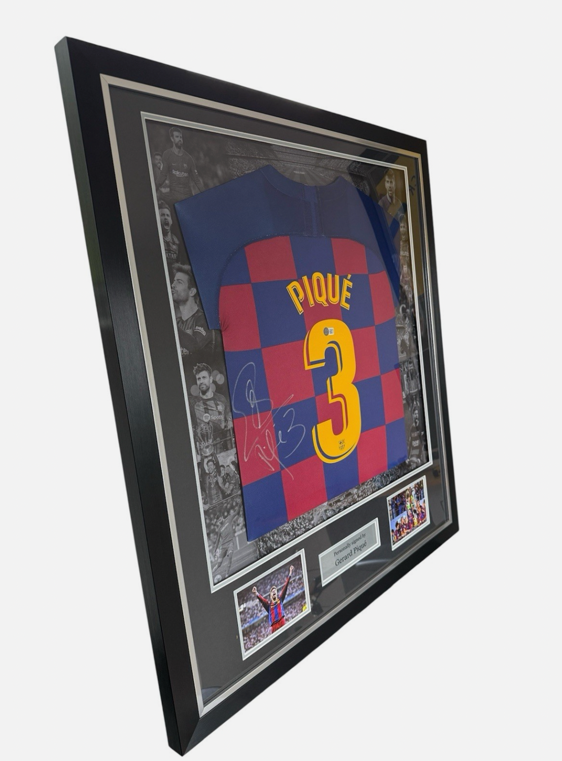 Gerard Pique Barcelona Signed Shirt FRAMED *RARE* EXACT VIDEO PROOF